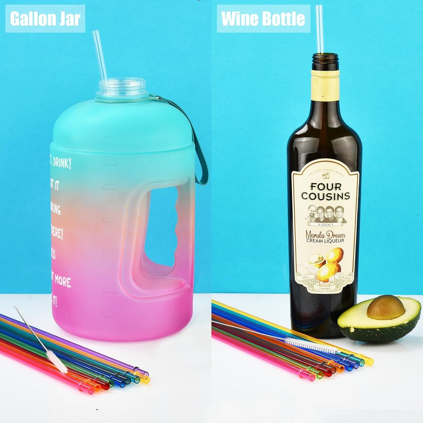 ALINK 10.5 in Long Reusable Plastic Straws with Brush, Tritan Hard Plastic Tumbler Straws, 10 Rainbow Colored Replacement Straw for 16 OZ 20 OZ 30 OZ Stanley, YETI, Starbucks Tumblers, Mason Jars