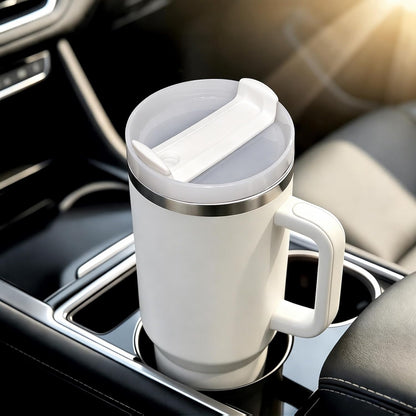 40 OZ Tumbler Lid Replacement Compatible for Stanley Quencher H2.0, 1 Pack BPA Free Clear Lid Replacement for Stanley Cup Accessories(Clear-White)