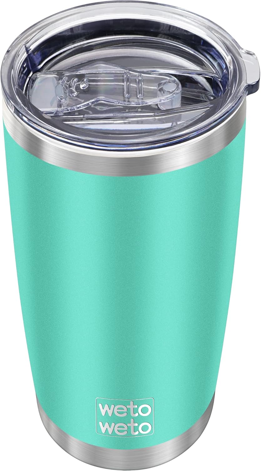 WETOWETO 20oz Tumbler, Stainless Steel Vacuum Insulated Coffee Travel Mug, Double Wall Powder Coated Insulated Coffee Mug Travel Mug with Lid Thermal Cup for Outdoor (Navy Blue, 1 Pack)