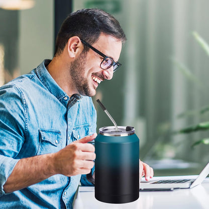50 oz Insulated Tumbler with Handle and Straw - Stainless Steel Double Wall Coffee Mug, 2-in-1 Lid Metal Water Bottle, 36H Cold 24H Hot Travel Hydro Cup Jug with Silicone Boot