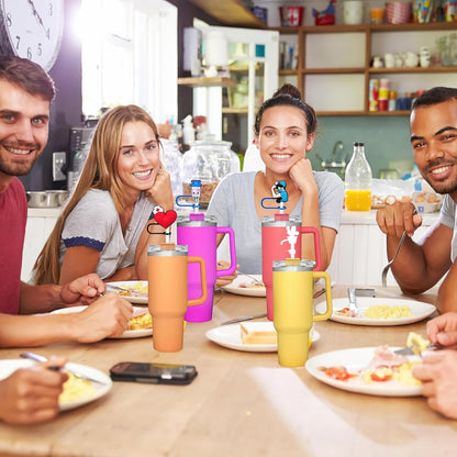 LDKEDKF 11Pcs Straw Cover for Stanley Cup, Silicone Straw Topper for Stanley Cup 30&40oz with Tumblers, 10mm 0.4in Lid Accessories (Reusable)