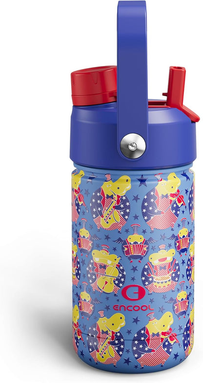 ENCOOL Insulated Water Bottle with Straw Stainless Steel Water Bottle, Leak-Proof, BPA-Free, Double Wall Vacuum Keeps Cold for 24 Hours for Sports, Travel, School (26 oz, Cotton Candy) - Colors B