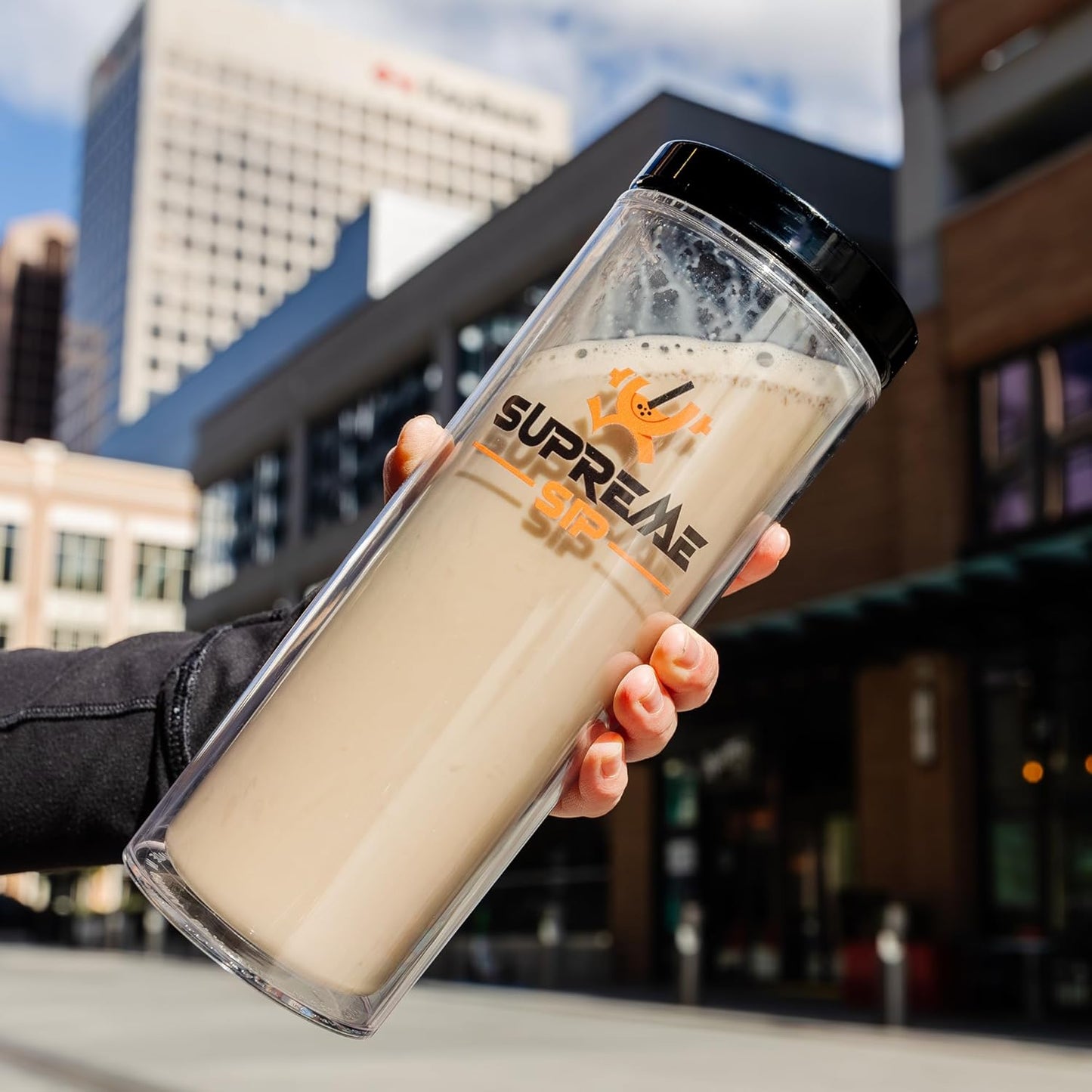 Boba Tea Protein Tumbler, 20 Oz, BPA-Free Plastic, Double Wall Insulated, Leak Proof, Straw Cup