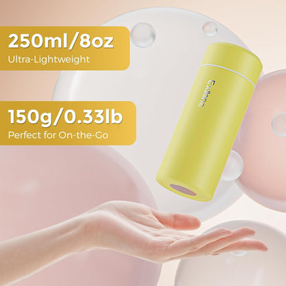 【Upgraded】Exllena Small Insulated Water Bottle 12 oz/350ml– Mini Insulated Water Bottle for Hot & Cold Drinks, Perfect Small Water Bottle for Travel, Purse...(Greyish Blue)