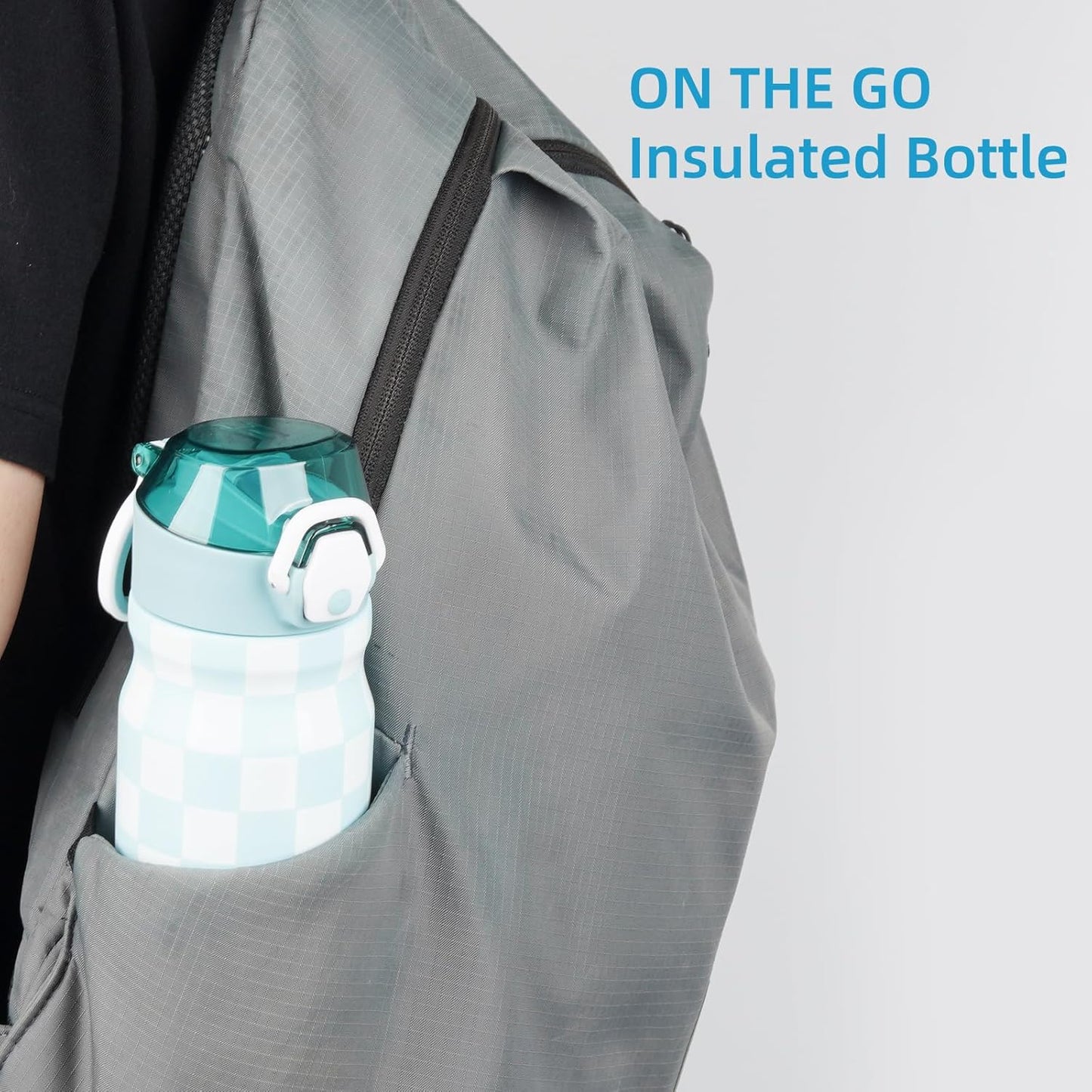 Konokyo 18 oz Insulated Water Bottle with Straw Lid, Stainless Steel Vacuum Sports Water Bottle, Leak-Proof Reusable Metal Flask with Carry Loop, BPA-Free Travel Bottle for Gym, School, Office