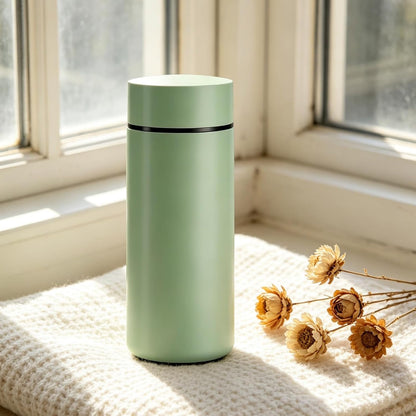 Insulated Water Bottle with Tea Infuser, Stainless Steel Insulated Flask, Leak Proof ，Vacuum Tumbler for Coffee, Tea and Drinks, BPA Free, Keeps Drinks Hot or Cold, 11oz (Green)