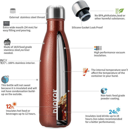 BJPKPK Insulated Water Bottle 12oz Small Stainless Steel Water Bottles Reusable Metal Thermal Keep Cold and Hot,Dreamy Purple - Colors A