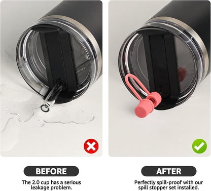 MOLOSLEEVE 21 Colors Straw Toppers Include A Set of Leak-proof Plugs, for Stanley Straw Covers Cap for Stanley Cup 2.0 30oz, 40oz, Silicone, Dust-Proof （Clear）