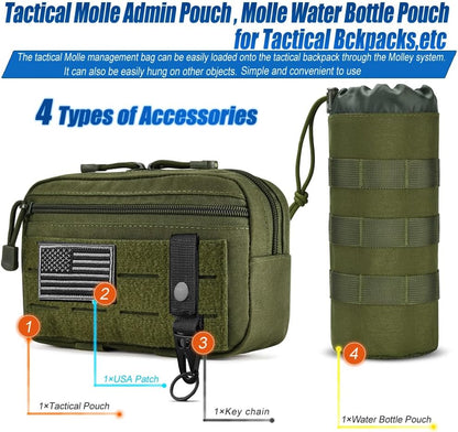 Upgraded Tactical Drawstring Molle Water Bottle Holder Tactical Pouches