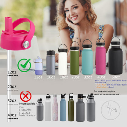 RRegeny Straw Lid for Hydro Flask Wide Mouth 32 40 oz, Lids with Flexible Handle compatible with HydroFlask, Replacement Sports Flex Cap Wide Mouth Top