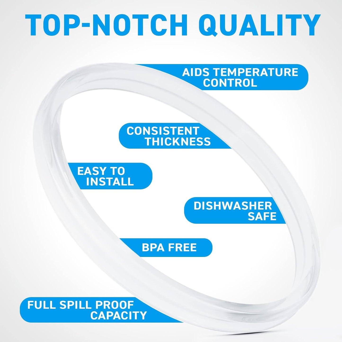 4 Pack - 30 oz Replacement Rubber Lid Ring, 3.7 Inch Diameter Gasket Seals, White Lid Gasket Rings for Insulated Stainless Steel Tumbler fits Yti, Ozark Trail, Beast and Renowned Brands