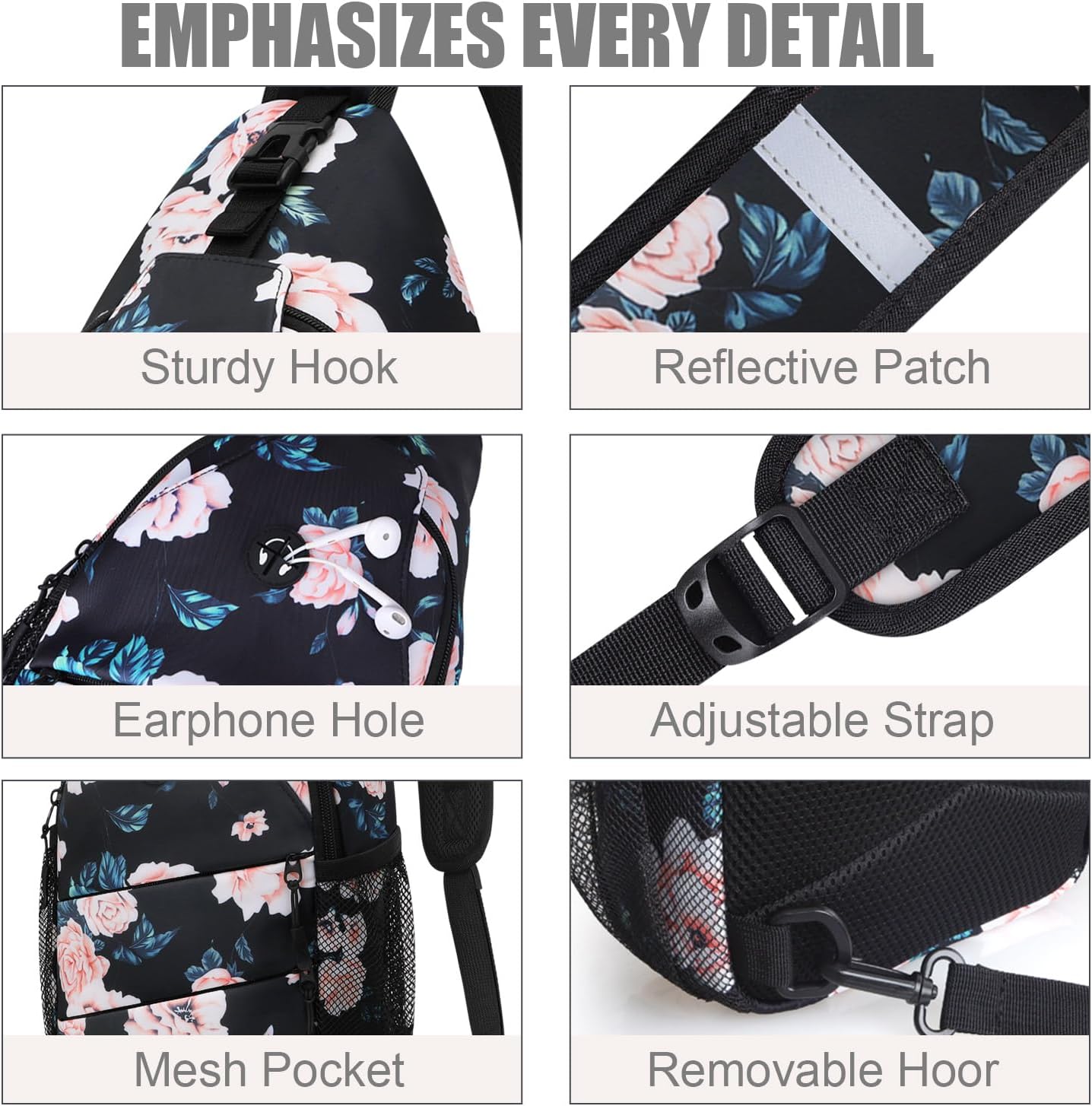 Pritent Crossbody Bags for Women Men Trendy Sling Bag Backpack Casual Chest Bag with Convertible Shoulder Strap