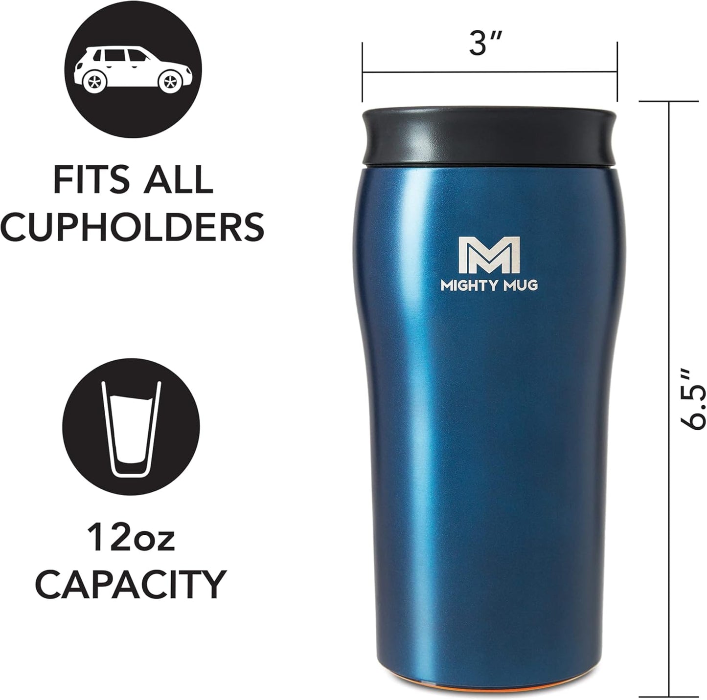 Mighty Mug | The Untippable Mug | Grips When Hit, Lifts for Sips | Insulated Stainless Steel Tumbler | Cupholder Friendly | Gifts for Women Men All | Leakproof | 6 Hour Hot / 24 Cold | 16oz | Teal