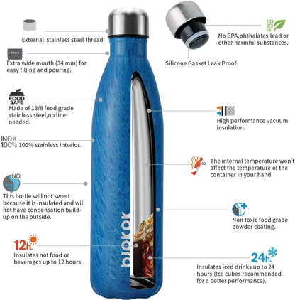 BJPKPK Insulated Water Bottle 12oz Small Stainless Steel Water Bottles Reusable Metal Thermal Keep Cold and Hot,Dreamy Purple - Colors A