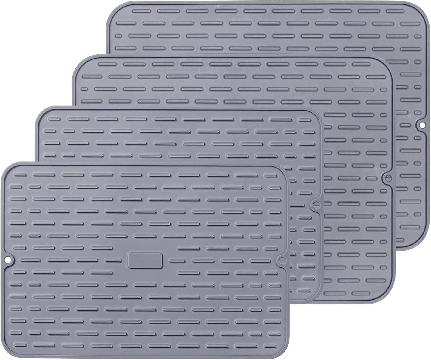 To encounter Silicone Dish Drying Mat -Small 17.5" x 8" - Set of 2 Flexible Stemware Drying Mat, Heat Resistant Silicone Trivet, Countertop Mat, Dish Draining Mat, Sink Mat
