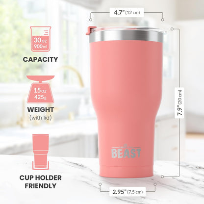 Beast 10 oz Tumbler Stainless Steel Vacuum Insulated Coffee Ice Cup Double Wall Travel Flask (Arctic White)