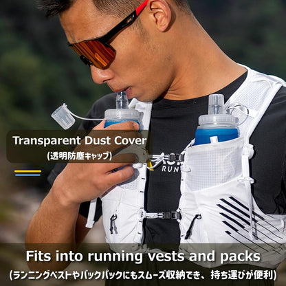 Azarxis TPU Soft Flask Collapsible Water Bottles BPA-Free 250ml 350ml 500ml for Hydration Vest Pack Running Hiking Cycling Climbing