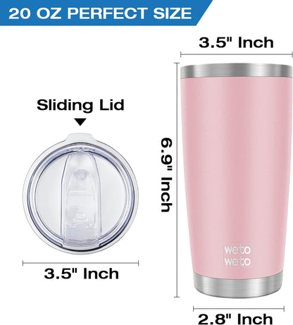 WETOWETO 20oz Tumbler, Stainless Steel Vacuum Insulated Coffee Travel Mug, Double Wall Powder Coated Insulated Coffee Mug Travel Mug with Lid Thermal Cup for Outdoor (Navy Blue, 1 Pack)