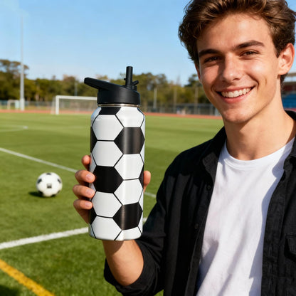 32oz Pickleball Water Bottle Insulated Vacuum Stainless Steel Tumbler Travel Mugs With Straw for Game Sport,Pickleball Accessories