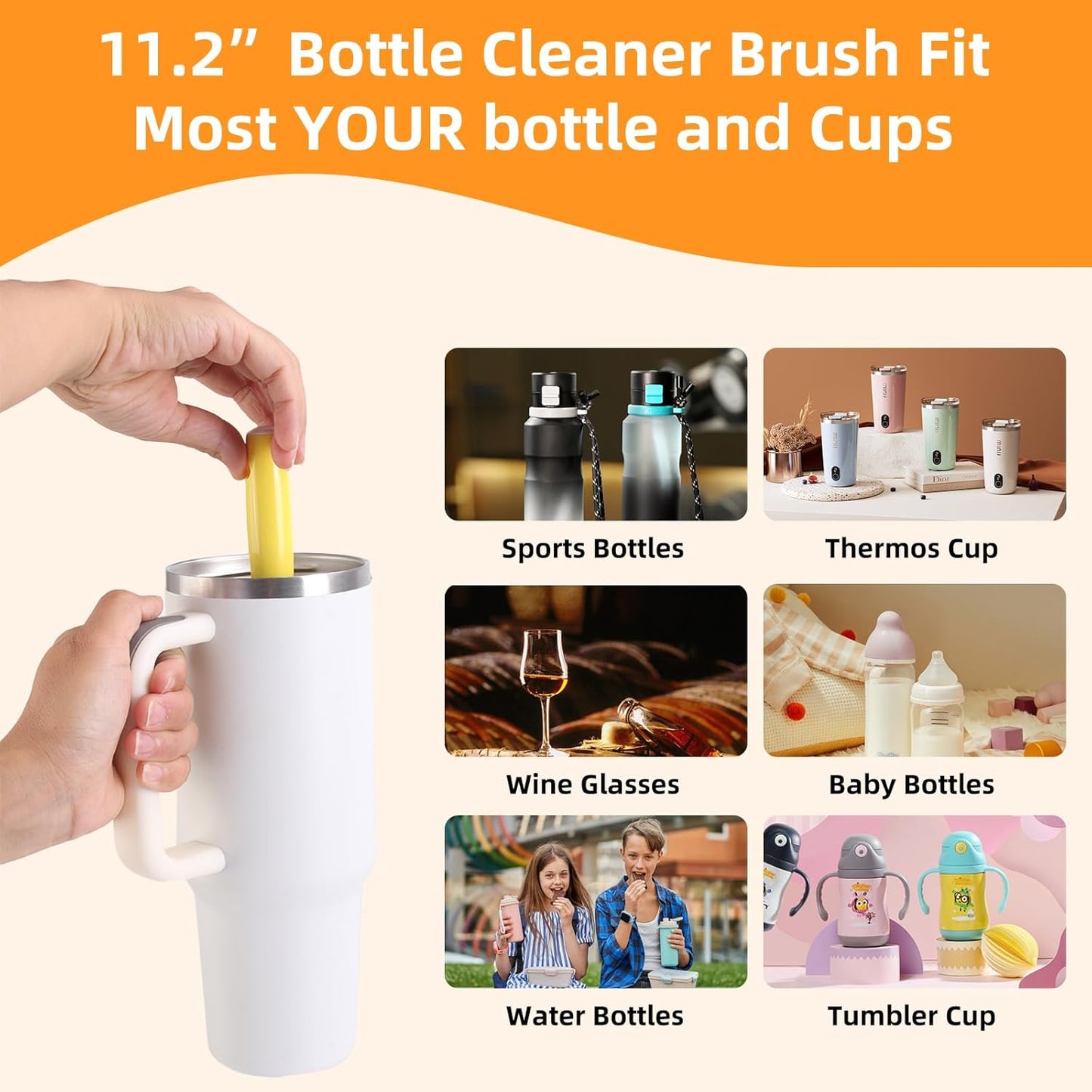 3 Pack Cleaner Brush Kit for Stanley, Bottle Cleaner Brush Set with Straw Brush Cleaner and Cup Lid Cleaning Brush for Stanley Cup, Tumbler Cups, Drinking Glass (Pink)