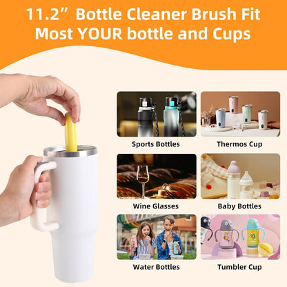 3 Pack Cleaner Brush Kit for Stanley, Bottle Cleaner Brush Set with Straw Brush Cleaner and Cup Lid Cleaning Brush for Stanley Cup, Tumbler Cups, Drinking Glass (Pink)