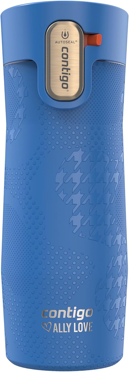 Contigo x Ally Love Stainless Steel Vacuum-Insulated Travel Mug with Autoseal and Easy Clean Lid, Spill-proof, Keeps Drinks cold 24 hrs & hot for 11 hrs, BPA Free, 16oz., West Loop 3.0, Licorice