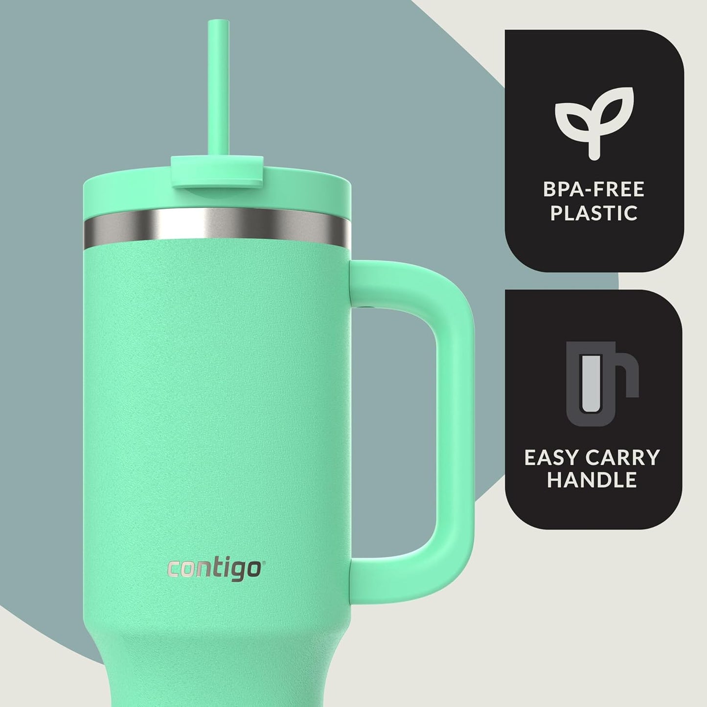 Contigo Streeterville 40oz Tumbler, Stainless Steel Vacuum Insulated, Leak-Proof, Cold for 29 Hours, Reef