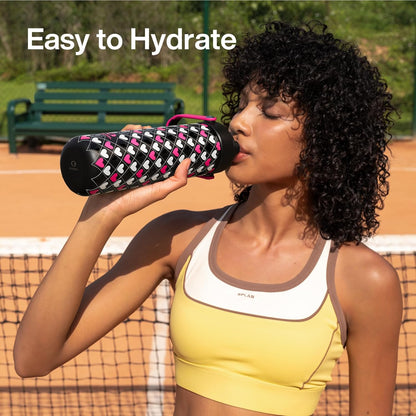 ENCOOL Insulated Water Bottle with Straw Stainless Steel Water Bottle, Leak-Proof, BPA-Free, Double Wall Vacuum Keeps Cold for 24 Hours for Sports, Travel, School (26 oz, Cotton Candy) - Colors C