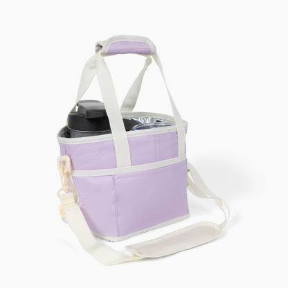 NoNa & Bee 4 Water Bottle Holder with Strap | Family Size 4 Compartment Drink Bag, Multiple Tumbler Carrier Caddy | Adjustable Fits Large & Small Drinks | Hands Free, Won't Tip Over in Car