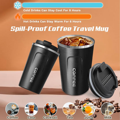 SPLMIFA Travel Coffee Mug Leak-Proof, Reusable Coffee Cups with Lids, Stainless Steel Vacuum Insulated Coffee Tumblers, Thermal Insulation Cup for Men and Women Hot & Cold Drinks(2nd-Green Pink, 12OZ)