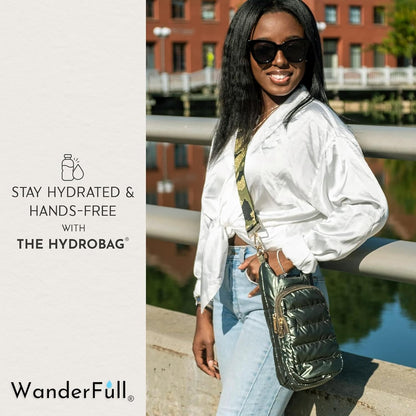 WanderFull Original HydroBag Fits Up to 32 oz Water Bottle Holder with Strap – Hands-Free Crossbody Water Bottle Carrier Bag with Phone Pocket - Colors A
