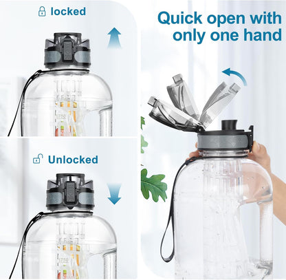 UTEBIT 32 OZ Fruit Infuser Water Bottle, Insulated Sports Water Bottle With Straw, 1L BPA Free Leak Proof Tritan Large Water Jug with Strap for Gym, Camping, Travel, Outdoor
