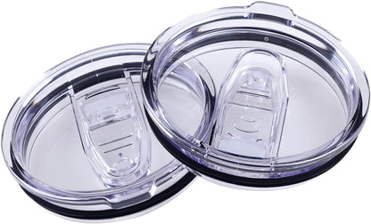 2 Replacement Lids for Stainless Steel Tumbler Travel Cup - Fits OF Inner diameter 3.7 to 3.74 INCH Yeti Rambler and others (Transparent) (30 OZ)