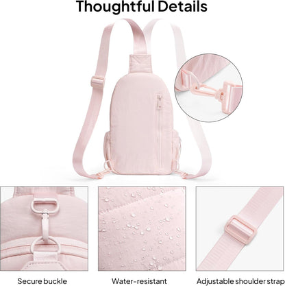 TOPEAST Sling Bag for Women, Anti-Theft Crossbody Bag with RFID Blocking & Water Bottle Holder for Travel, Water-resistant