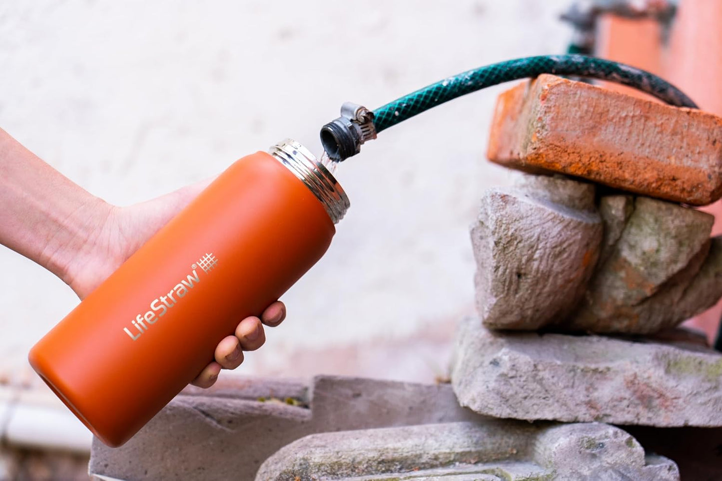 LifeStraw Go Series — Insulated Stainless Steel Water Filter Bottle for Travel and Everyday Use Removes Bacteria, Parasites and Microplastics, Improves Taste, 1L Aegan Sea