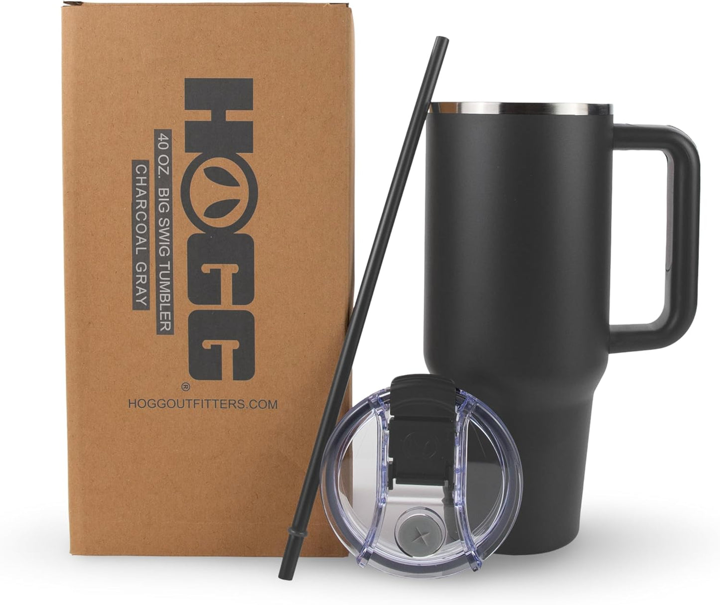 Hogg Big Swig 40 oz Tumbler with Handle and Straw - Red, 40oz Insulated Stainless Steel, Water Tumbler with Straw, Water Cup with Handle, Versatile Leak Proof Lid