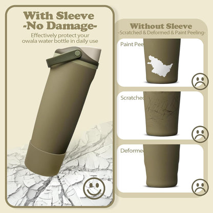 2PCS Silicone Boots for Owala 30oz & 40oz FreeSip Sway Bottles & Tumblers – Non-Slip, Scratch-Resistant, Stability Enhancer for Owala Accessories (Eucalyptus Green) - Colors B