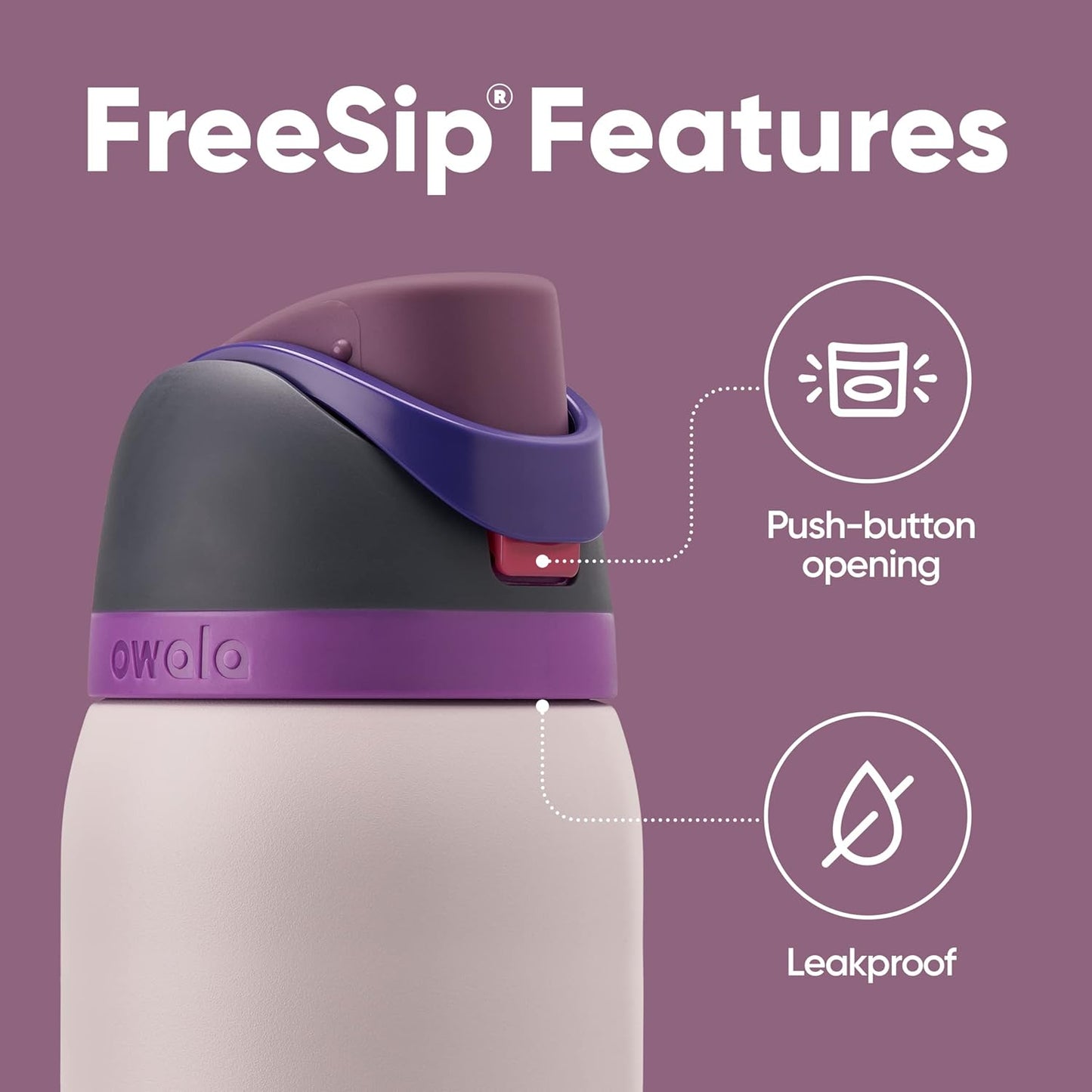 Owala FreeSip Insulated Stainless Steel Water Bottle with Straw, BPA-Free Sports Water Bottle, Great for Travel, 32 Oz, Denim