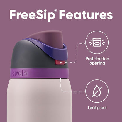 Owala FreeSip Insulated Stainless Steel Water Bottle with Straw, BPA-Free Sports Water Bottle, Great for Travel, 32 Oz, Denim