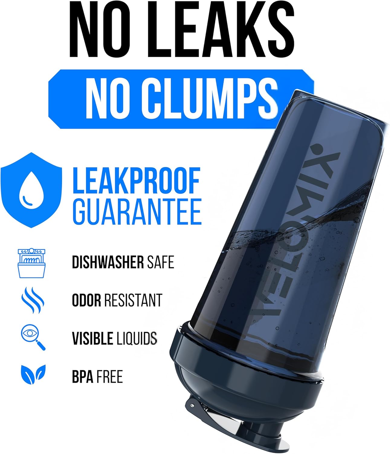 VELOMIX -4 PACK 28 Oz Protein Shaker Bottle for Protein Mixes - 4x Wire Whisk | Leak Proof Shaker Cups for Protein Shakes | Large, Stackable Protein Shaker Bottles Pack | Dishwasher Safe (Aqua Depths)