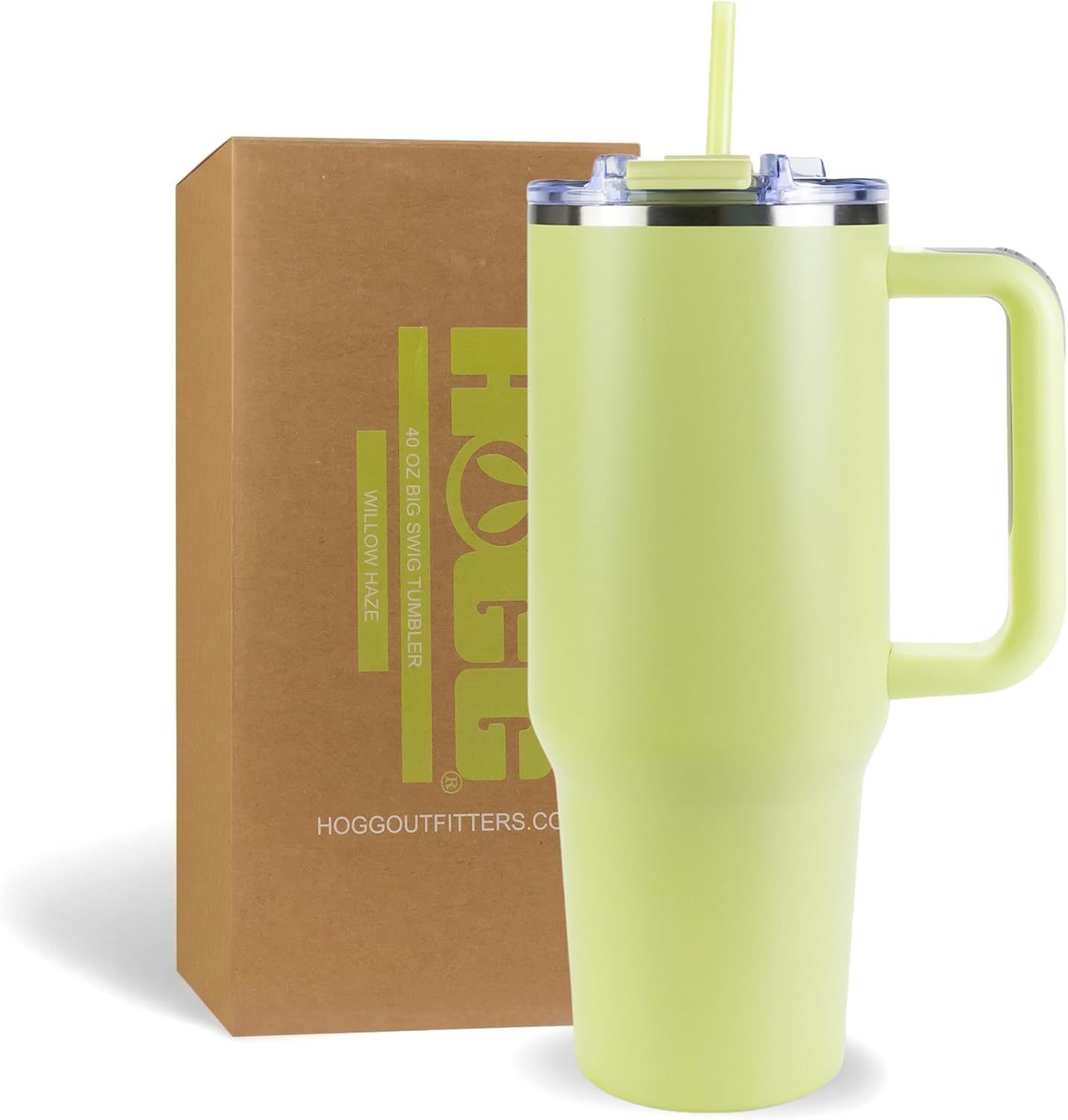 Hogg Big Swig 40 oz Tumbler with Handle and Straw - Red, 40oz Insulated Stainless Steel, Water Tumbler with Straw, Water Cup with Handle, Versatile Leak Proof Lid
