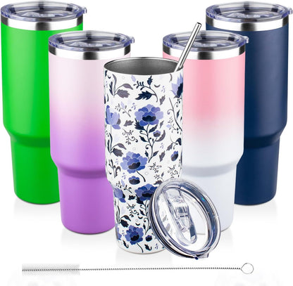 20oz Tumbler with Lid and Straw Double Wall Powder Coated Vacuum Insulated Coffee Tumbler Stainless Steel Insulated Travel Coffee Mug Spill-Proof Thermal Cup for Hot and Cold Beverage,Black