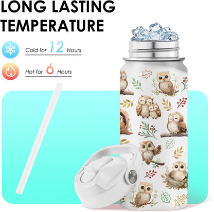 Strawberry Gifts for Kids - 16oz Pink Kids Water Bottle with Straw Lid, Stainless Steel Insulated Water Bottle, Leakproof, BPA-Free, for Girls, School, Strawberry Lover Children Birthday Gift Cup(1pc)
