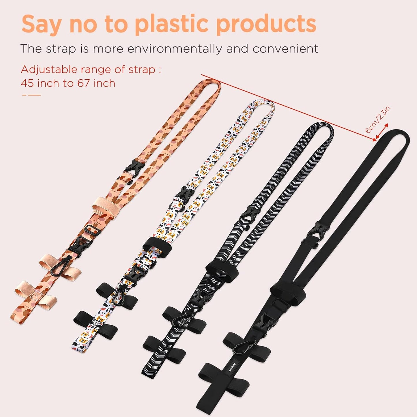 EasyAcc Water Bottle Holder Strap Sling, for Owala FreeSip 24 32 40 oz, Hydro Flask, Cirkul, Yeti, Stanley Flip, Universal Water Bottles, with Carabiner, for Walking Curise Travel (Bottle Excluded)