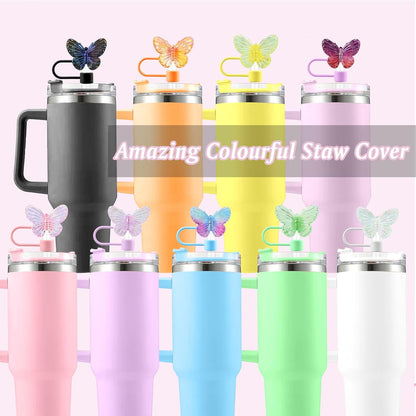 Cute Straw Cover Cap for Stanley Cup Accessories,Bling Straw Toppers for Stanley Tumbler 40&30 oz,Reusable Straws Tips Protectors Compatible with 10mm Straws