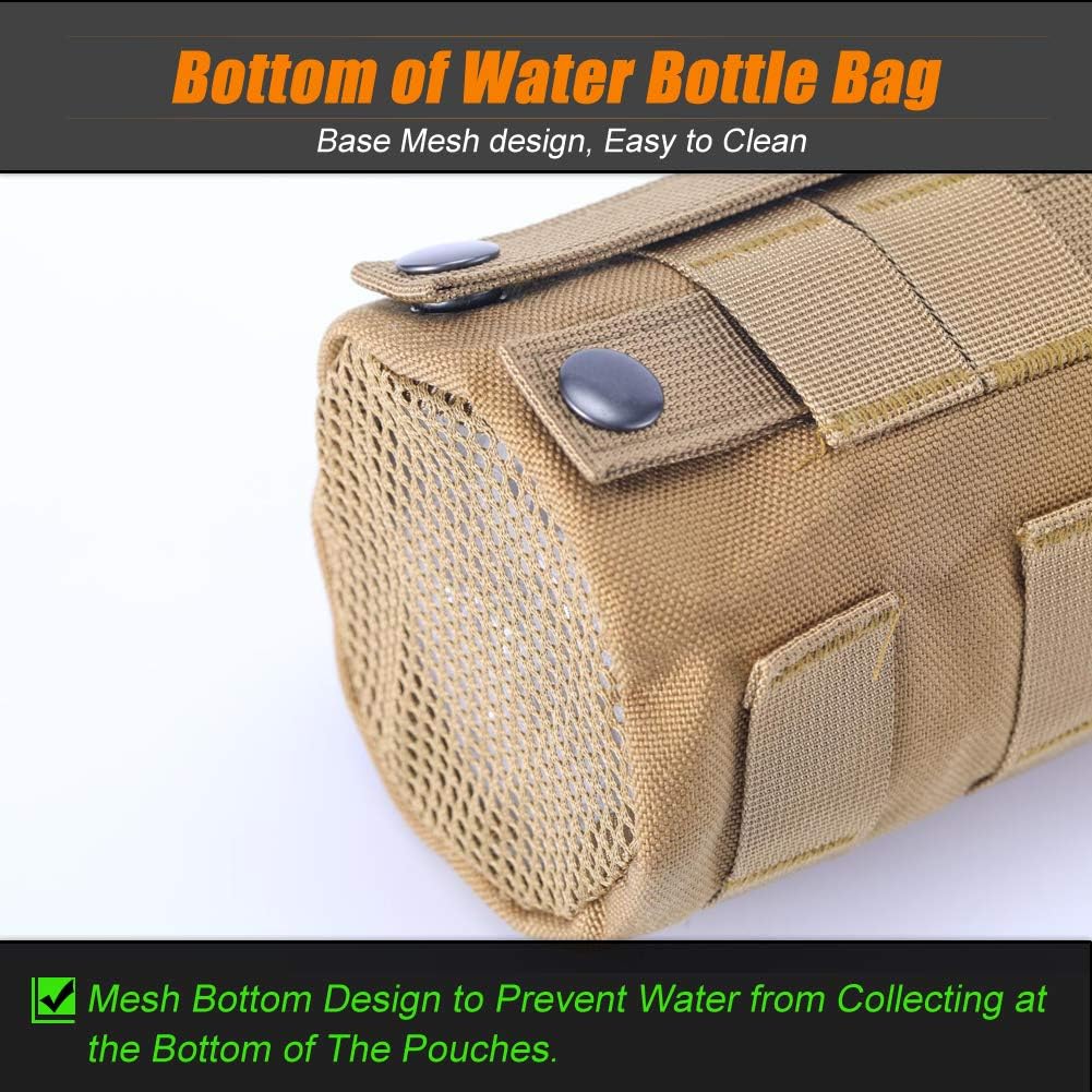 Upgraded Tactical Drawstring Molle Water Bottle Holder Tactical Pouches