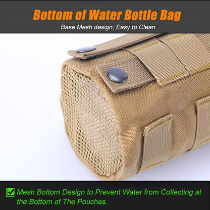 Upgraded Tactical Drawstring Molle Water Bottle Holder Tactical Pouches