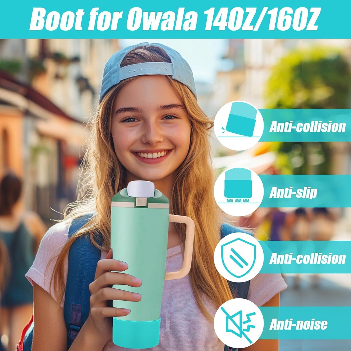 Mity rain 2PCS Protective Silicone Boots for Owala 30oz & 40oz FreeSip Sway Bottles & Tumblers - Accessories for owala, Enhances Stability & Prevents Scratches(Black Cherry)