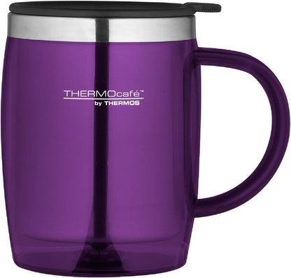 Thermos Translucent Desk Mug, Stainless Steel, Blue, S (Pack of 1), 450 ml