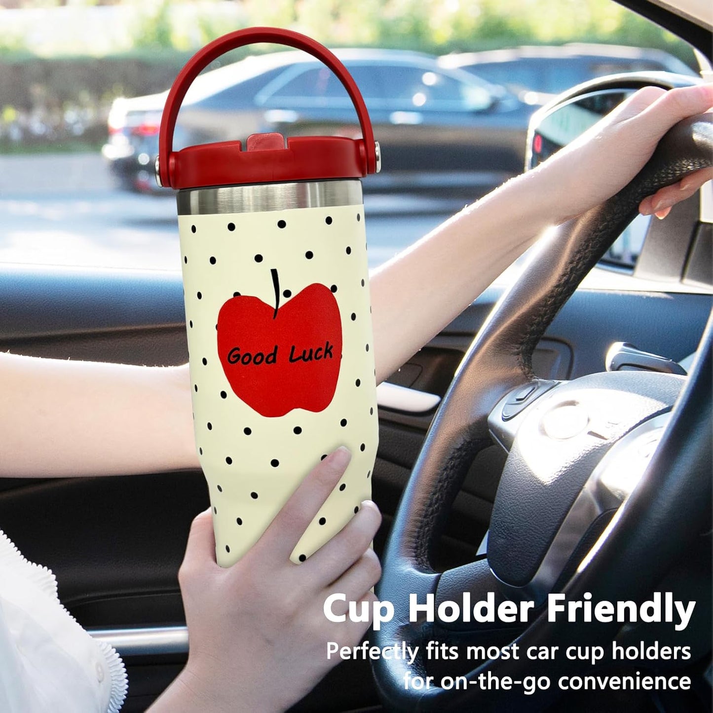 30 oz Tumbler Bulk with Handle and Straw, Vacuum Insulated Tumblers with Flip Straw and Top Handle, Leakproof Powder Coated Tumbler, Stainless Steel Travel Mug for Coffee (Black, 1 Pack)